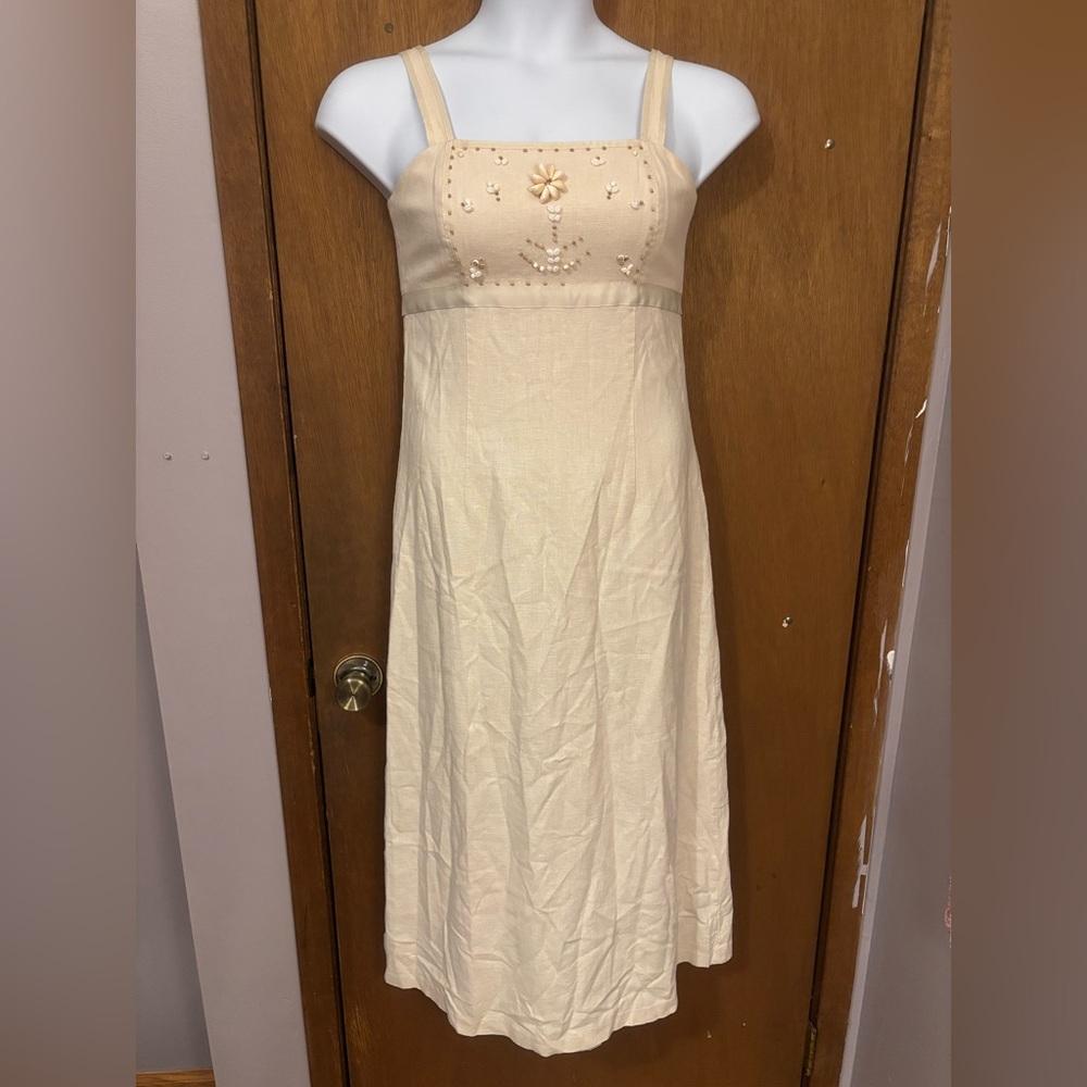 Chadwicks Cream Dress with Seashell Details